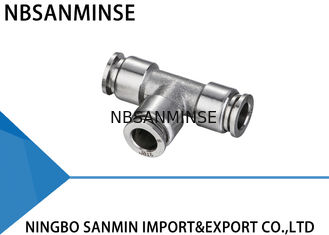 Pièce en t convenable pneumatique des syndicats de catégorie comestible de garnitures d'acier inoxydable de compresseur d'air d'anticorrosion de connecteur de NBSANMINSE SSPUT