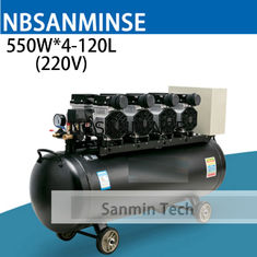 550WX4 - application à la maison fonctionnante AC220V Sanmin de haute qualité en bois muet à haute pression de conception d'Oilless de compresseur de l'air 120
