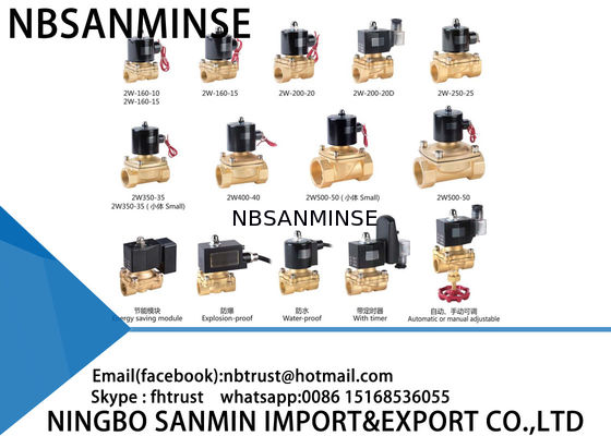 vanne électromagnétique en laiton d'explosion de valve à vapeur de valve de l'eau de valve de vanne électromagnétique de la série 2W anti-