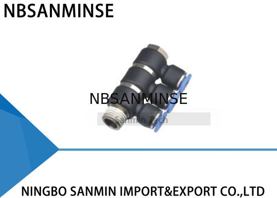 Enfoncer en plastique d'air de banjo de branche de tube de garnitures triples universelles des syndicats le connecteur rapide Sanmin de pivot