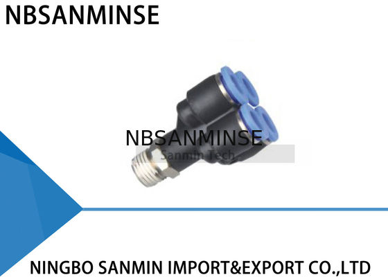 Type poussée d'air de PXT double Y de garnitures du connecteur 5 de la manière rapide pneumatique dans Sanmin commun