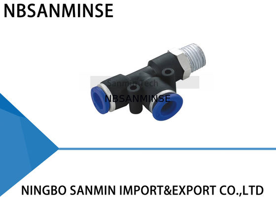 Pièce en t pneumatique de course de mâle de garnitures d'air de contrôleur de pièces de compresseur d'air de PST adaptant Sanmin