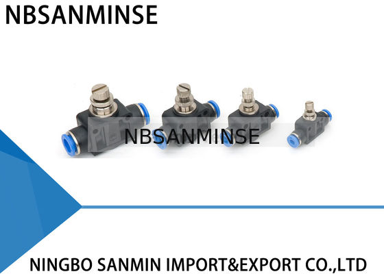 Garnitures de tuyau rapides droites de poussée de valve de commande de puissance du Gouverneur de garnitures de PA des syndicats en plastique manuels pneumatiques de composants Sanmin