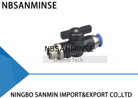 Robinet à tournant sphérique compact pneumatique de contrôleur de circulation d'air de BVC mini Sanmin de haute qualité