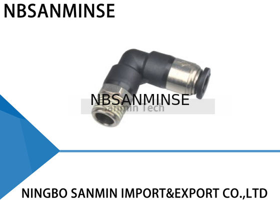 Degré L type connecteur rapide pneumatique Sanmin de fil masculin de SPL de soupape d'arrêt d'air de coude de garnitures