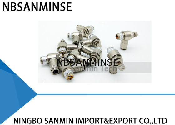 SCT tout l'enfoncer en laiton de montage en métal les soupapes de commande pneumatiques en laiton de circulation d'air de contrôleur de vitesse Sanmin