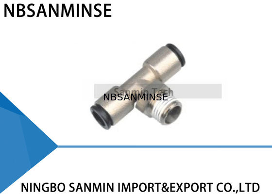 Pièce en t masculine de branche de PBP tout le corps en laiton avec les garnitures rapides pneumatiques d'air de gaine plastique