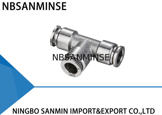 Pièce en t convenable pneumatique des syndicats de catégorie comestible de garnitures d'acier inoxydable de compresseur d'air d'anticorrosion de connecteur de NBSANMINSE SSPUT