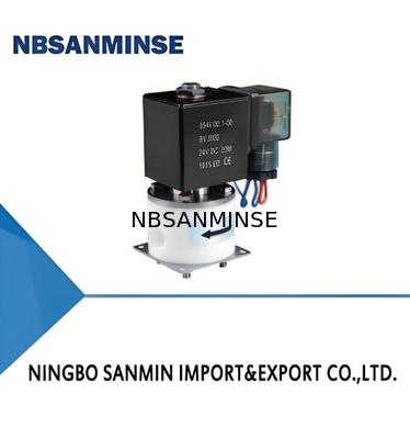 Valve solénoïde en PTFE avec une température ambiante max. +60°C, une température moyenne de 5°C à 150°C et une liaison M8×1 G1/8 M6 1/4UNF-28