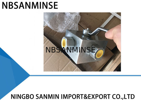 Puissance marine à quatre voies de manuel de robinet à tournant sphérique de fil du robinet à tournant sphérique d'acier au carbone de KHB4K G