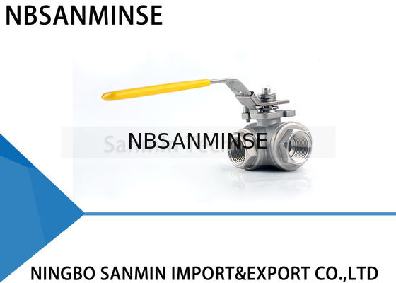 Le robinet à tournant sphérique à haute pression hydraulique de 3 manières pétrole de l'acier inoxydable SS316 du MÉTÈQUE CF8M3K-1 de 1 pouce 1000psi et tuyau de gaz rayent
