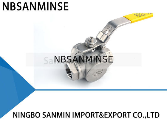 Le robinet à tournant sphérique à haute pression hydraulique de 3 manières pétrole de l'acier inoxydable SS316 du MÉTÈQUE CF8M3K-1 de 1 pouce 1000psi et tuyau de gaz rayent