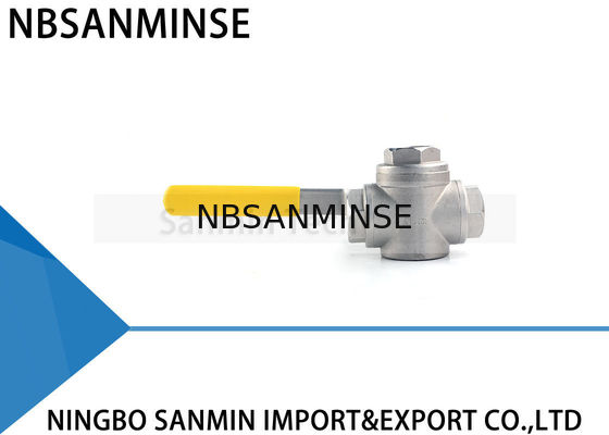 Le robinet à tournant sphérique à haute pression hydraulique de 3 manières pétrole de l'acier inoxydable SS316 du MÉTÈQUE CF8M3K-1 de 1 pouce 1000psi et tuyau de gaz rayent
