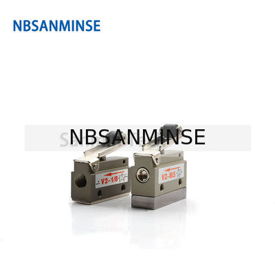 Ligne bi-directionnelle pneumatique d'automation de valve de rouleau de soupape de commande de Mechnical d'air de manière de NBSANMINSE V2-M5 V2-1/8 2/2